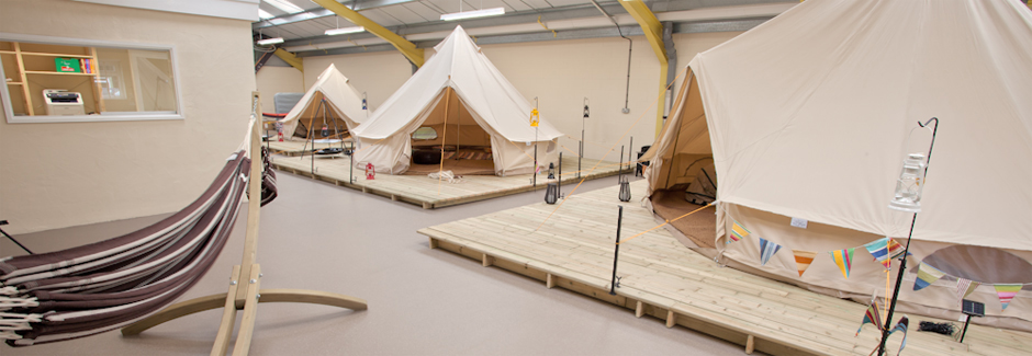 pitching bell tents on decks