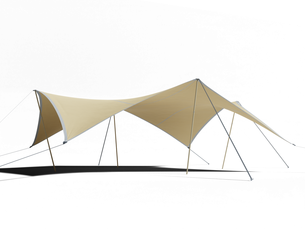Awana Easy-up Stretch Tent in Desert Sand Canvas 8.5m x 8.5m