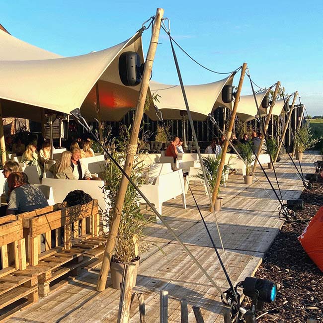 Bonga Stretch Tent Used in Commercial Spaces